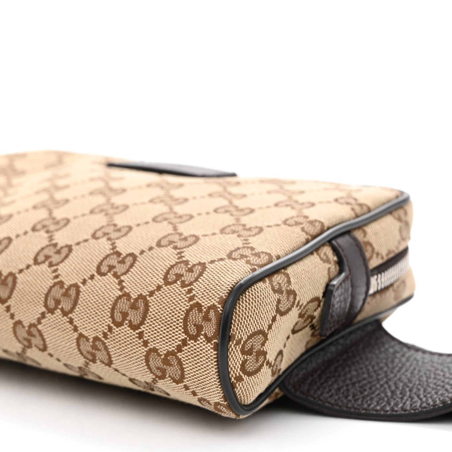 Gucci Monogram Dollar Calfskin Belt Bag Beige Ebony Testa di Moro Marrone Scuro 10 of 10