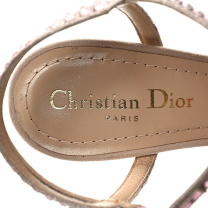 Christian Dior Suede Crystal Strap Sandal Pumps 37 Light Gold 7 of 8