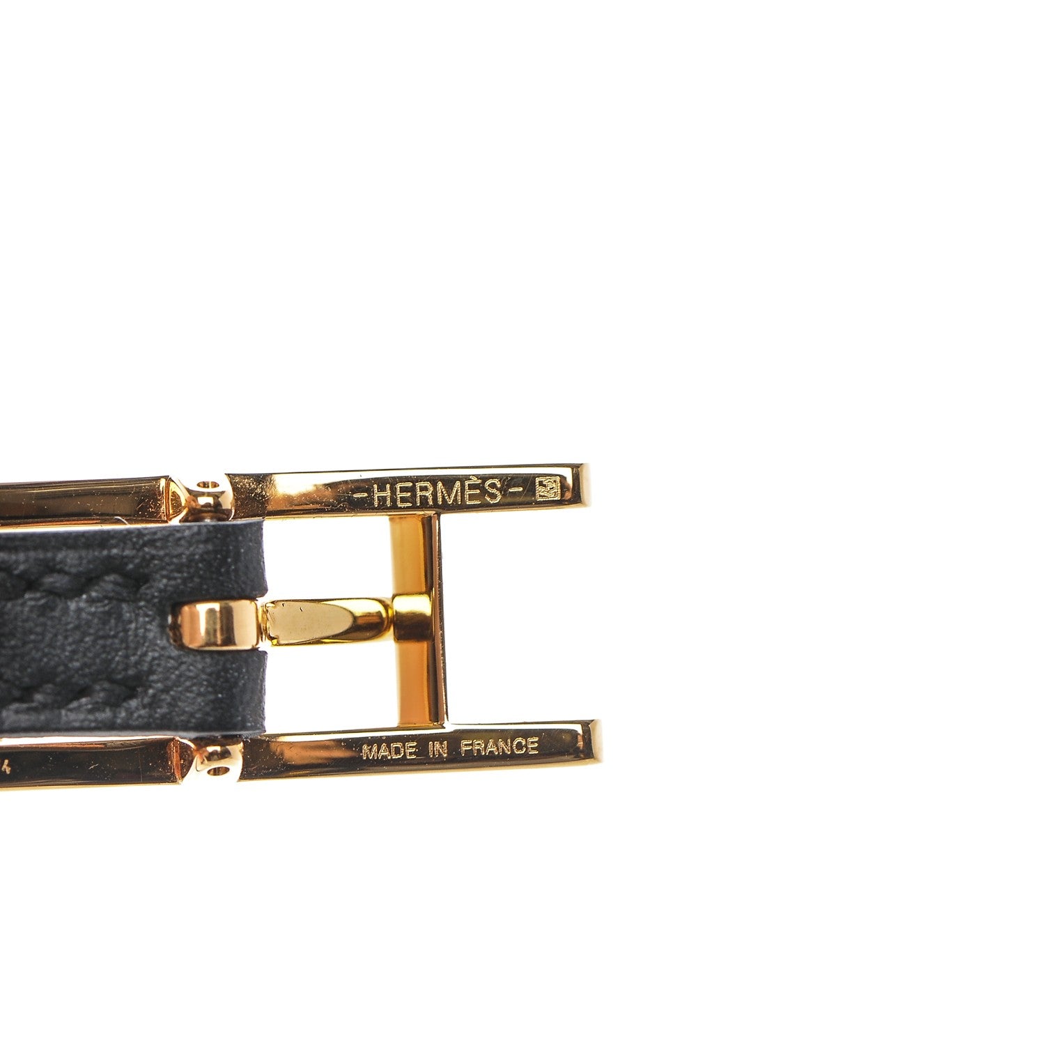 Hermes Chamonix Tadelakt Behapi Double Tour Reversible Bracelet M Black Gold 5 of 5