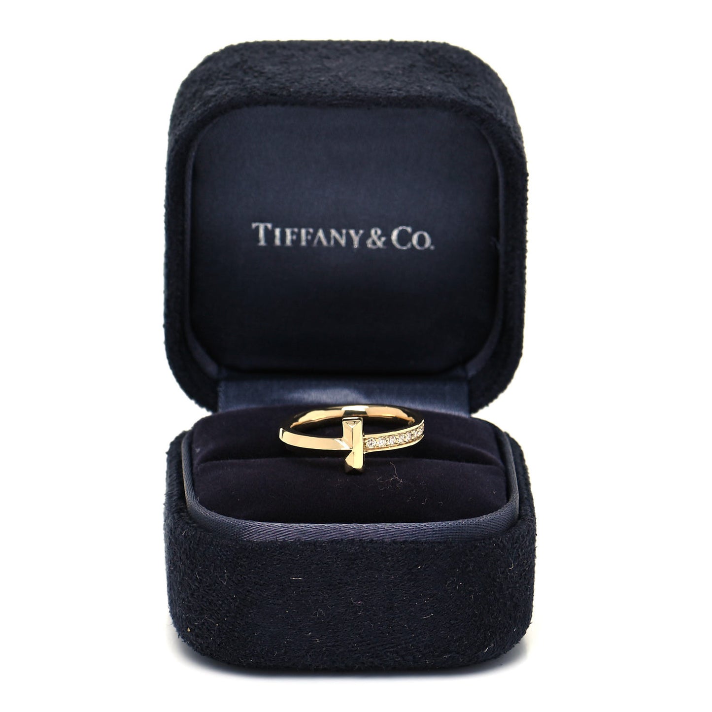 18K Yellow Gold Diamond T T1 Ring 49 5