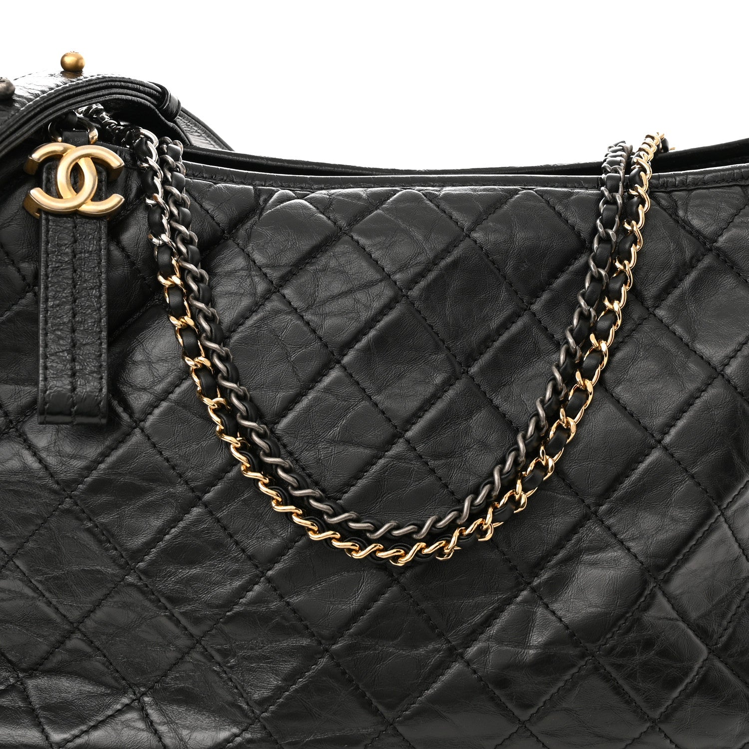 Chanel Aged Calfskin Quilted Maxi Gabrielle Hobo Black 8 of 11