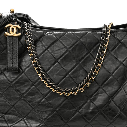 Chanel Aged Calfskin Quilted Maxi Gabrielle Hobo Black 8 of 11