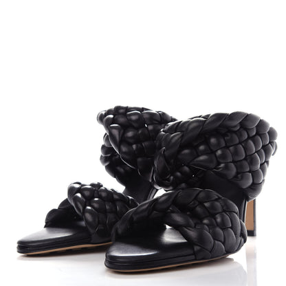 Bottega Veneta Nappa Twisted Padded Intrecciato Curve Slide Sandals 37 Black 3 of 10