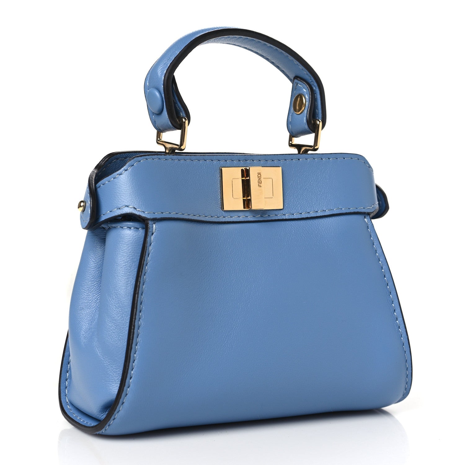 Fendi Nappa Nano Peekaboo Satchel Blue 3 of 10