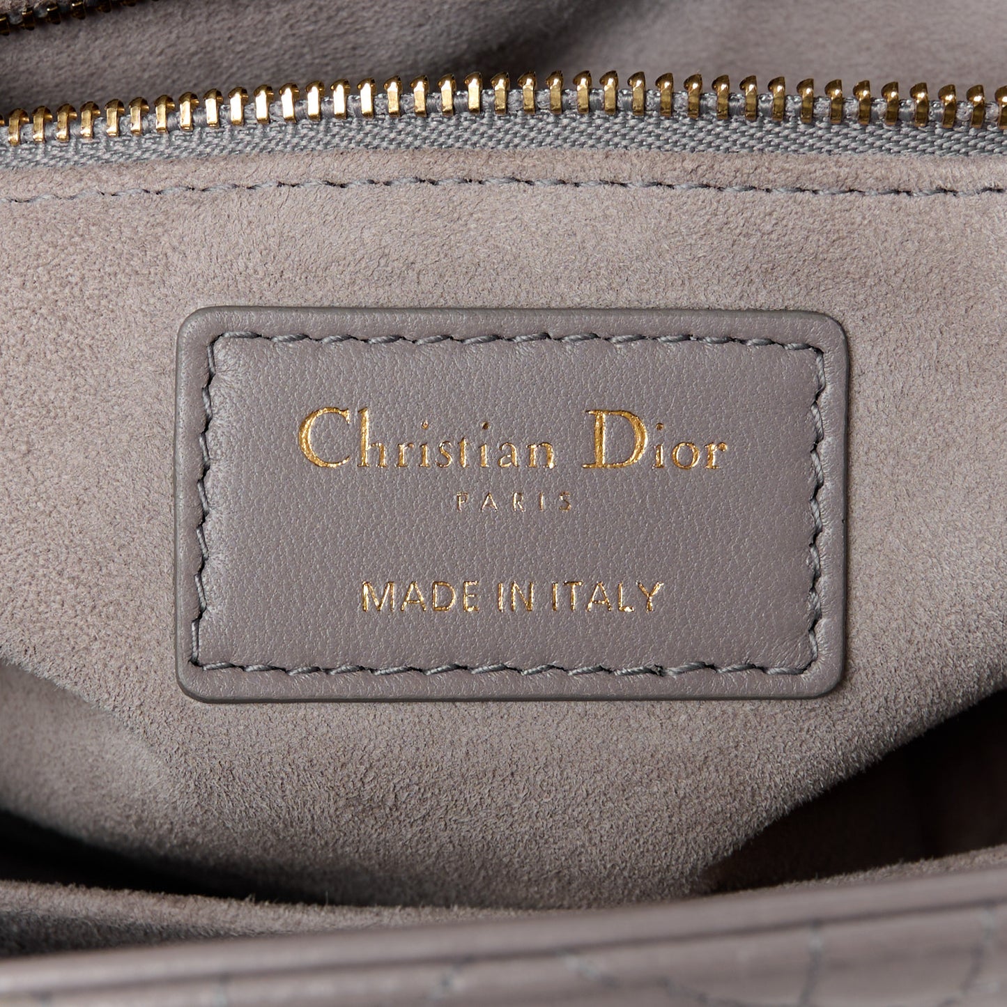 Lambskin Cannage Medium Lady Dior Grey