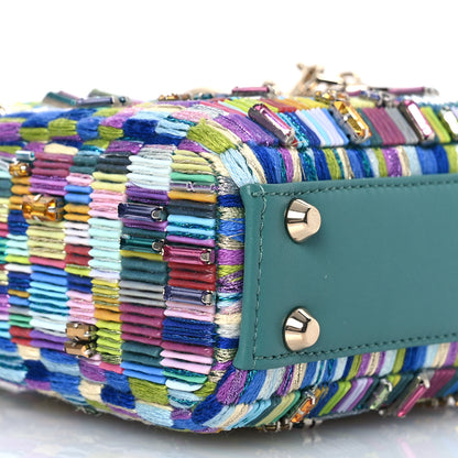 Christian Dior X MINJUNG KIM Lambskin Embroidered Crystal Micro Lady Dior Art Multicolor 9 of 11