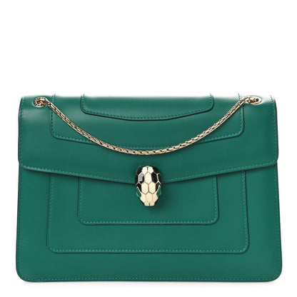Bulgari Calfskin Serpenti Forever Shoulder Bag Emerald Green 1 of 8