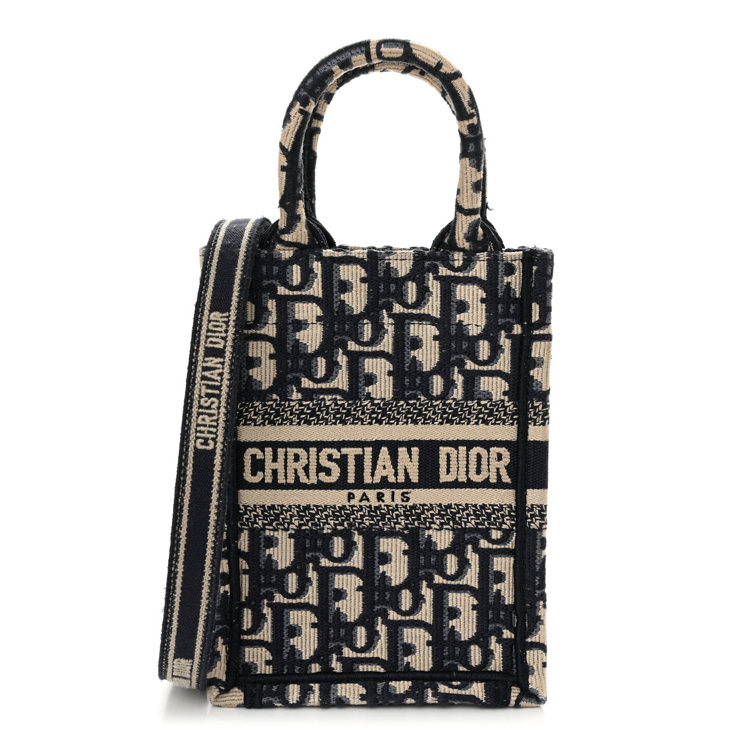 Christian Dior Oblique Mini Book Tote Phone Bag Blue 1 of 12