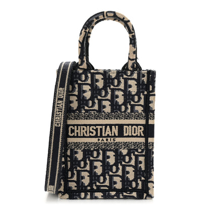 Christian Dior Oblique Mini Book Tote Phone Bag Blue 1 of 12