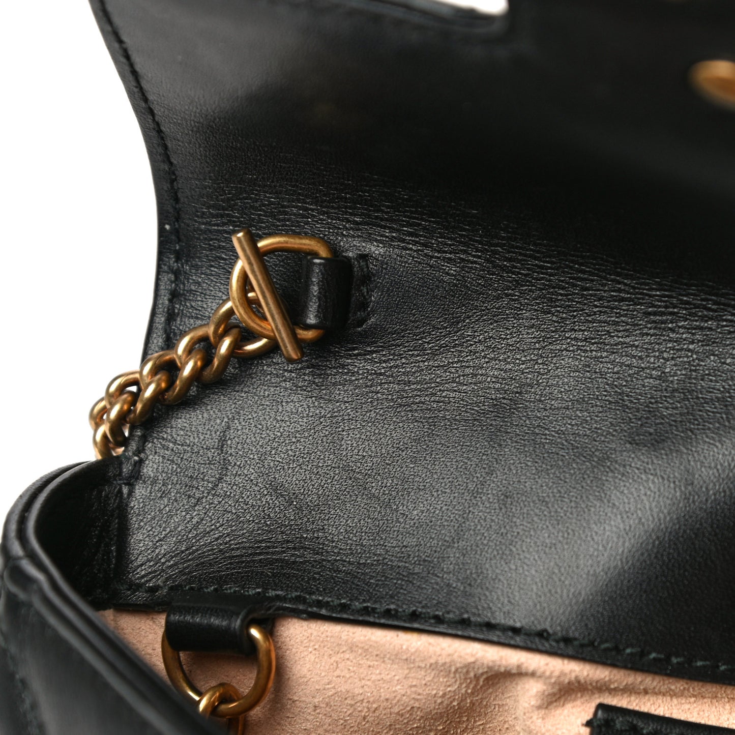 Calfskin Matelasse Super Mini GG Marmont Shoulder Bag Black