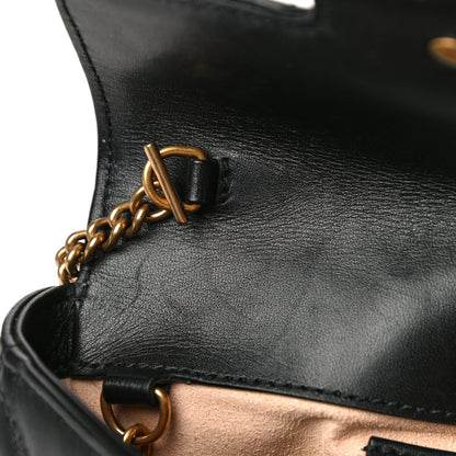 Gucci Calfskin Matelasse Super Mini GG Marmont Shoulder Bag Black 12 of 21