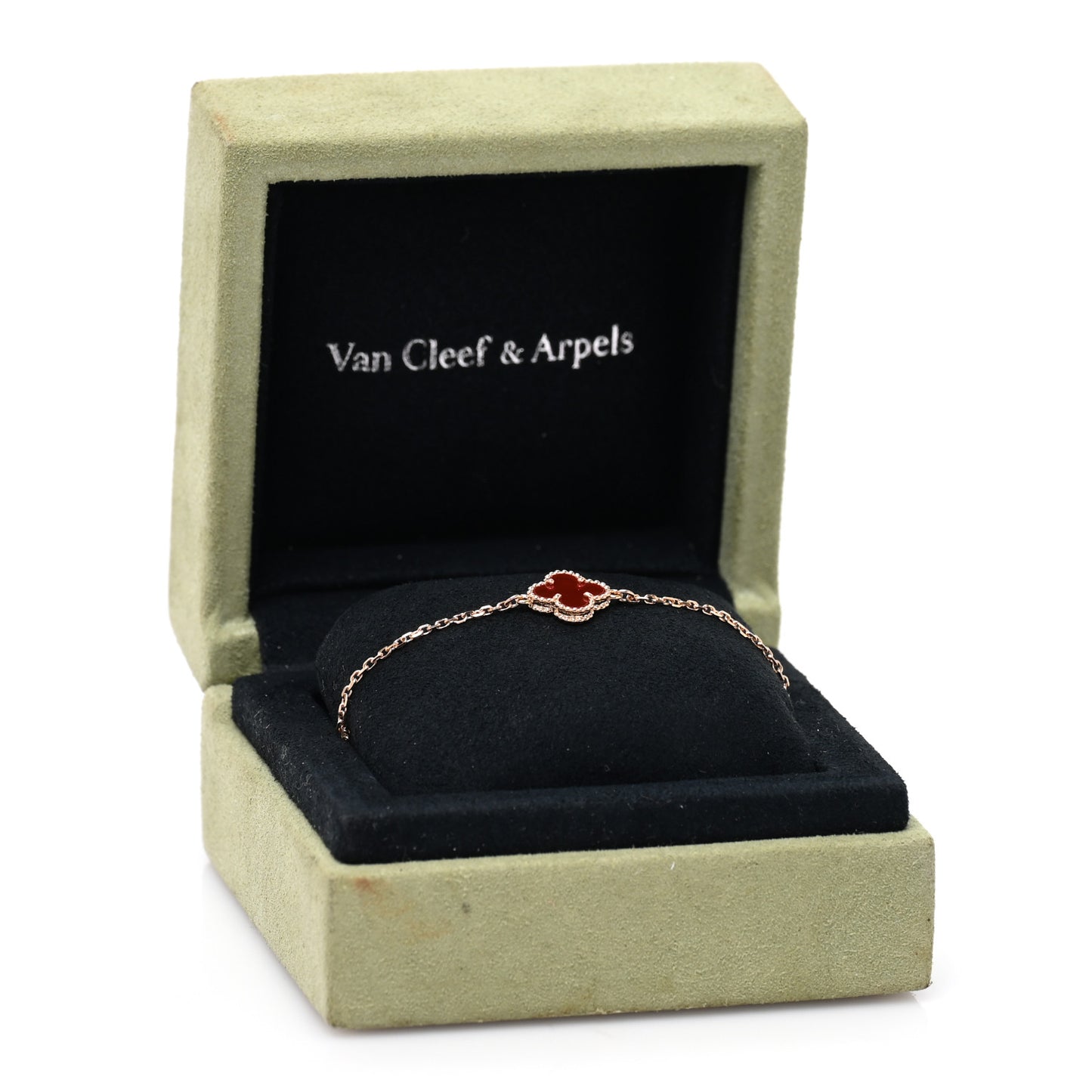 18K Rose Gold Carnelian Sweet Alhambra Bracelet