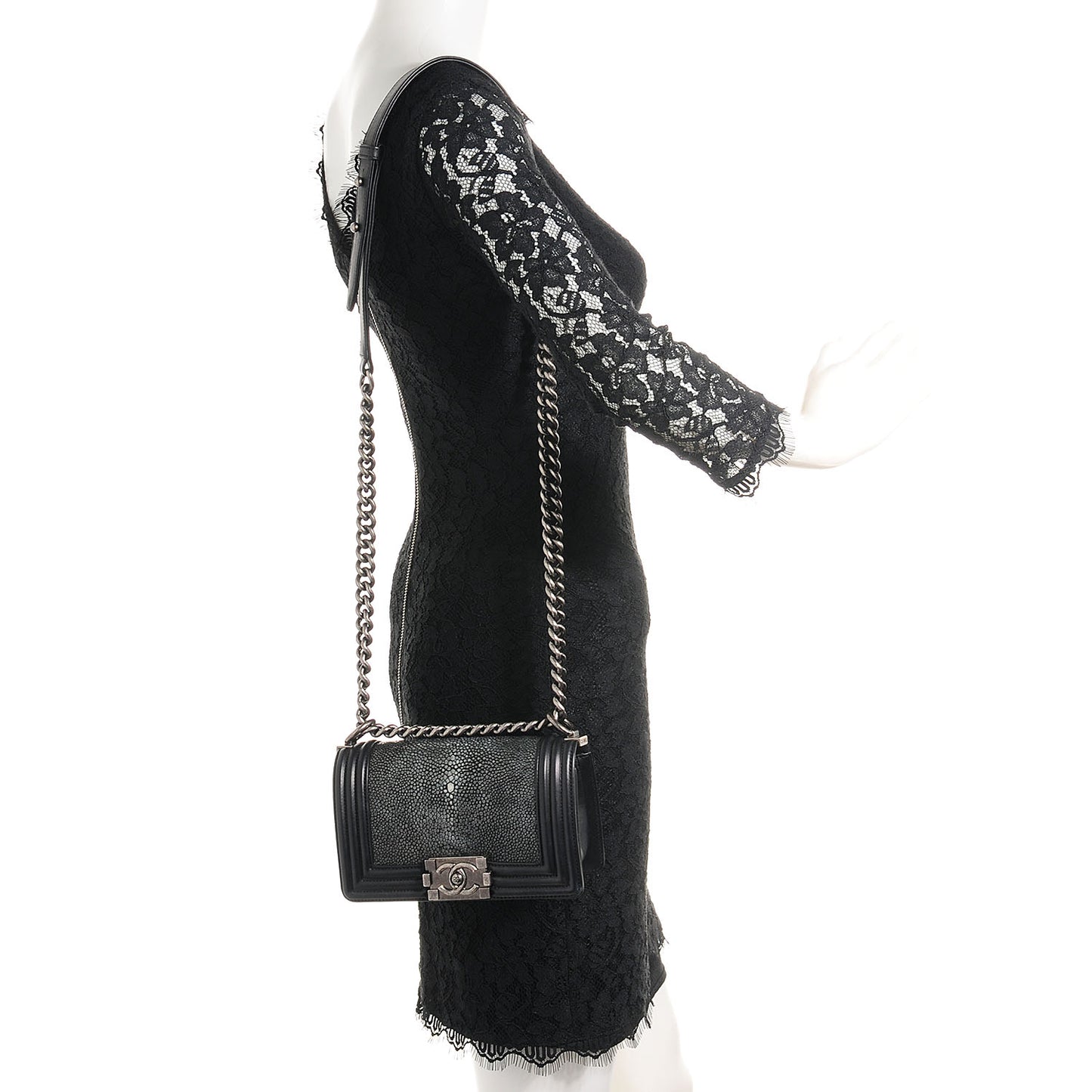 Galuchat Stingray Small Boy Flap Black