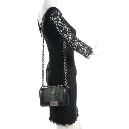 Chanel Galuchat Stingray Small Boy Flap Black 2 of 9