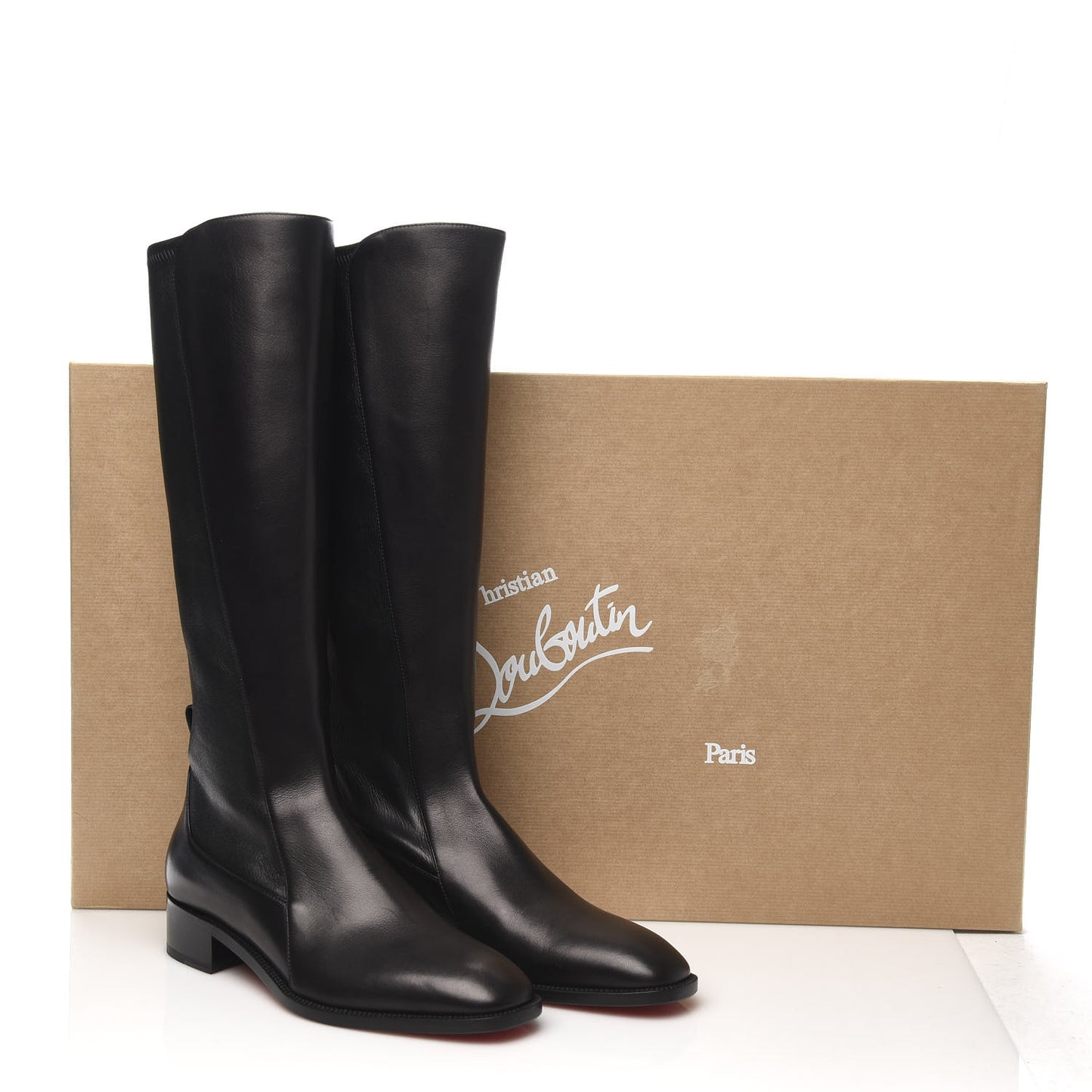 Nappa Tagastretch Flat Knee Boots 36.5 Black