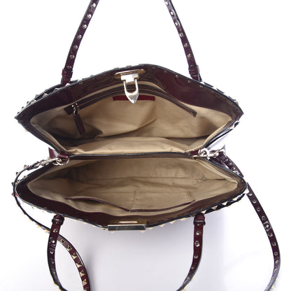 Valentino Garavani Patent Rockstud Flip Lock Tote Rubin 5 of 11