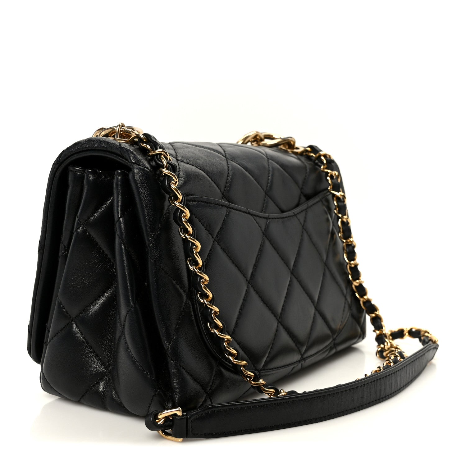Chanel Lambskin Quilted Medium Color Match Flap Black 3 of 13