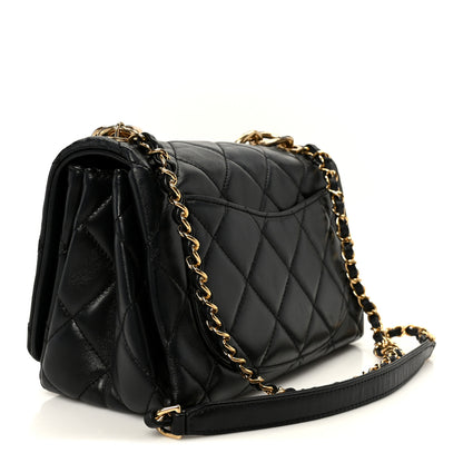 Chanel Lambskin Quilted Medium Color Match Flap Black 3 of 13