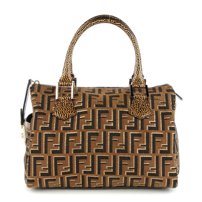 Fendi Zucca Vitello Medium Chef Boston Tobacco Oro Moro 1 of 8