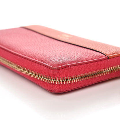 Gucci Pebbled Calfskin Bamboo Tassel Zip Around Wallet Pink Orange 10 of 11