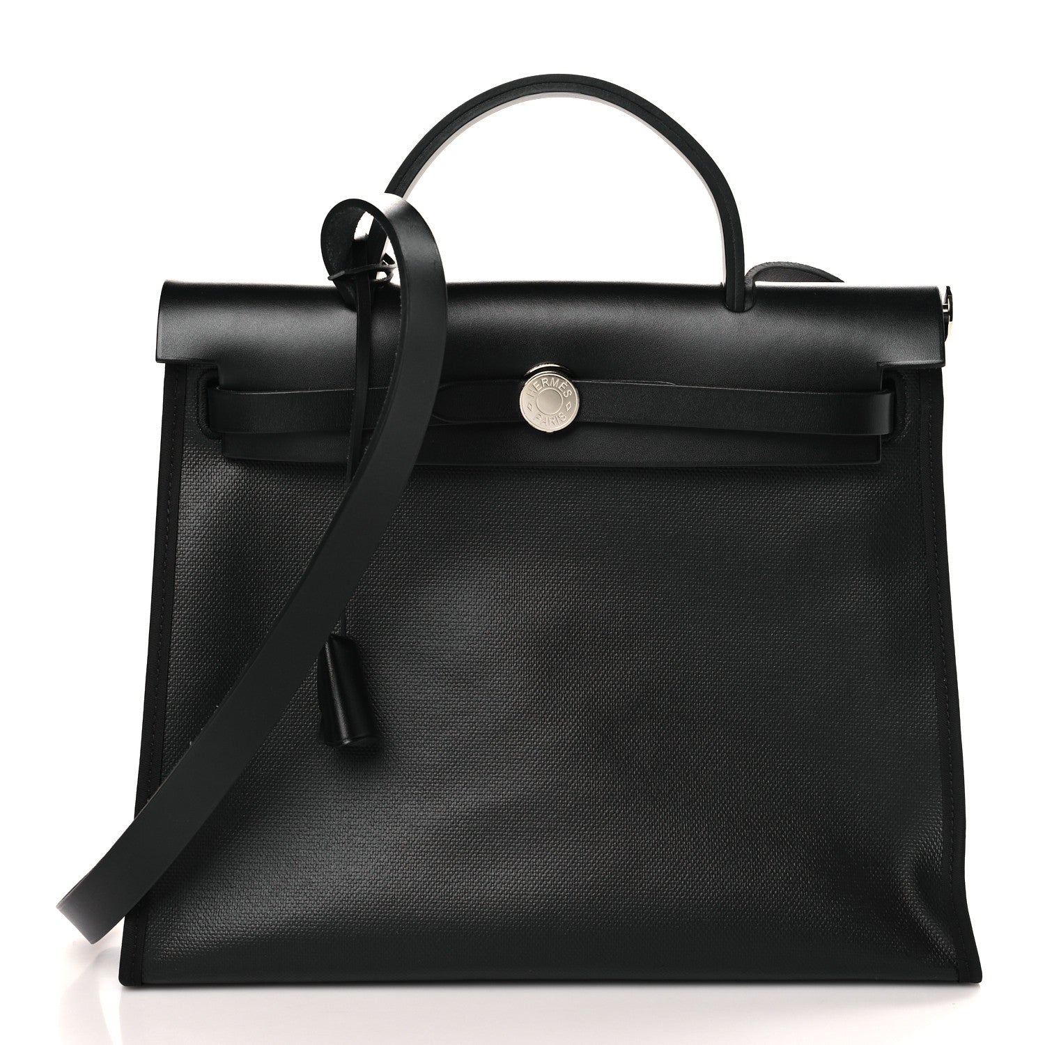 Hermes Toile H Berline Vache Hunter Herbag Zip PM 31 Black Ecru 3 of 11