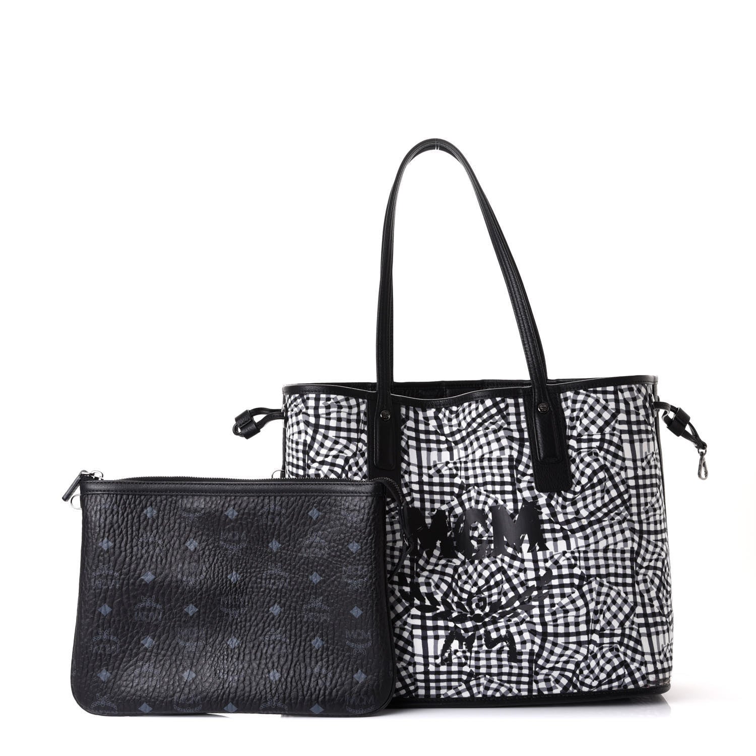 MCM Visetos Medium Liz Reversible Shopper Tote Black 2 of 14