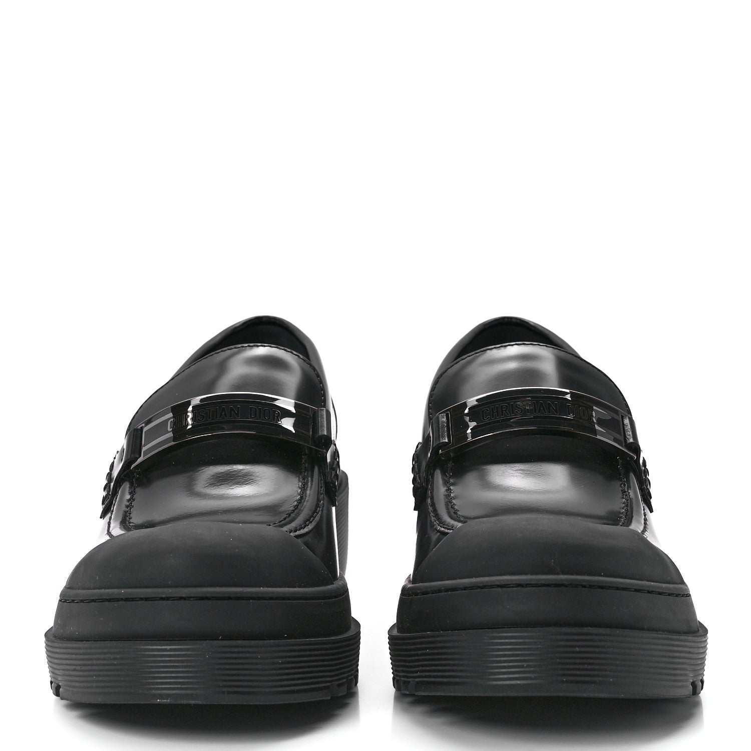 Christian Dior Brushed Calfskin Dior Code Lug Sole Platform 35mm Loafers 40 Black 2 of 8