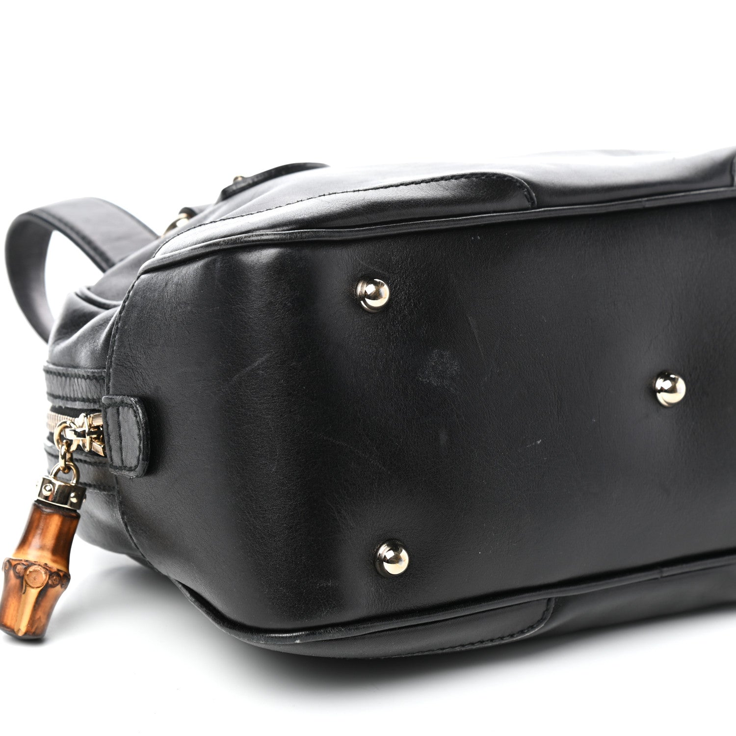 Gucci Calfskin Bamboo Boston Black 8 of 9
