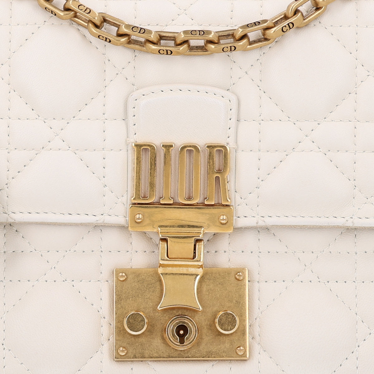 Christian Dior Lambskin Cannage Small Dioraddict Flap Bag White 8 of 10