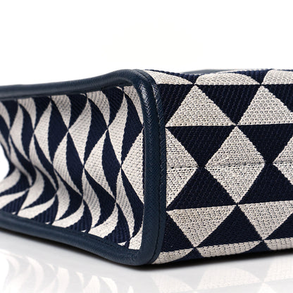 Prada Jacquard Saffiano Triangolo Symbole Embroidered Small Tote Baltico Talco 8 of 9