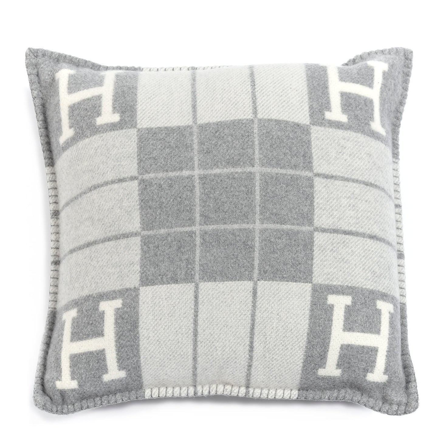 Wool Cashmere Avalon III Pillow PM Ecru Gris Clair