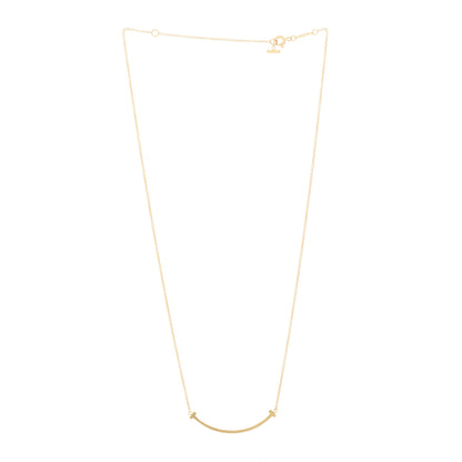 Tiffany 18K Yellow Gold Small T Smile Pendant Necklace 3 of 6