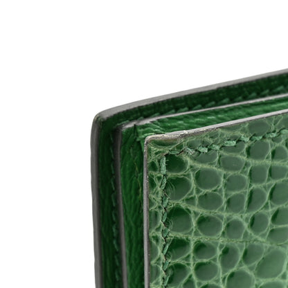 Hermes Shiny Alligator Bearn Wallet Cactus 9 of 10