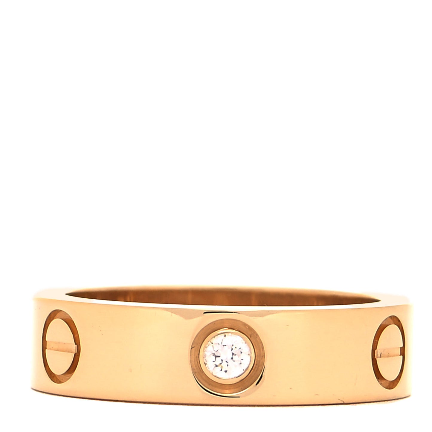 18K Yellow Gold 3 Diamond 5.5mm LOVE Ring 56 7.5