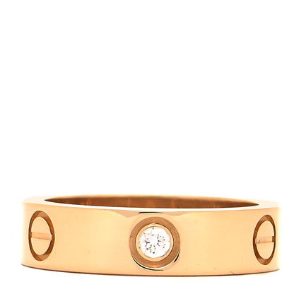Cartier 18K Yellow Gold 3 Diamond 5.5mm LOVE Ring 56 7.5 1 of 5