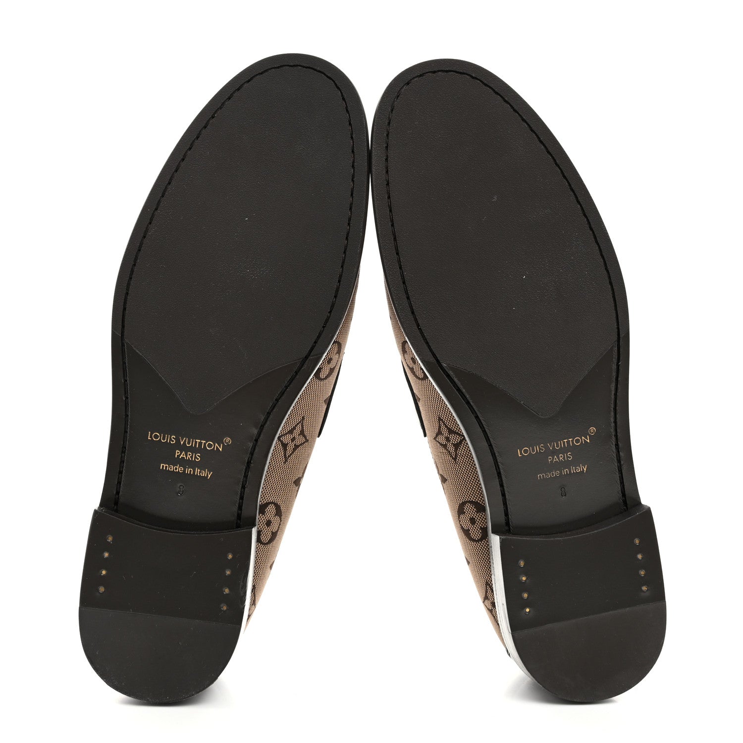 Louis Vuitton Monogram Jacquard Mens Major Loafers 8 Brown 5 of 9