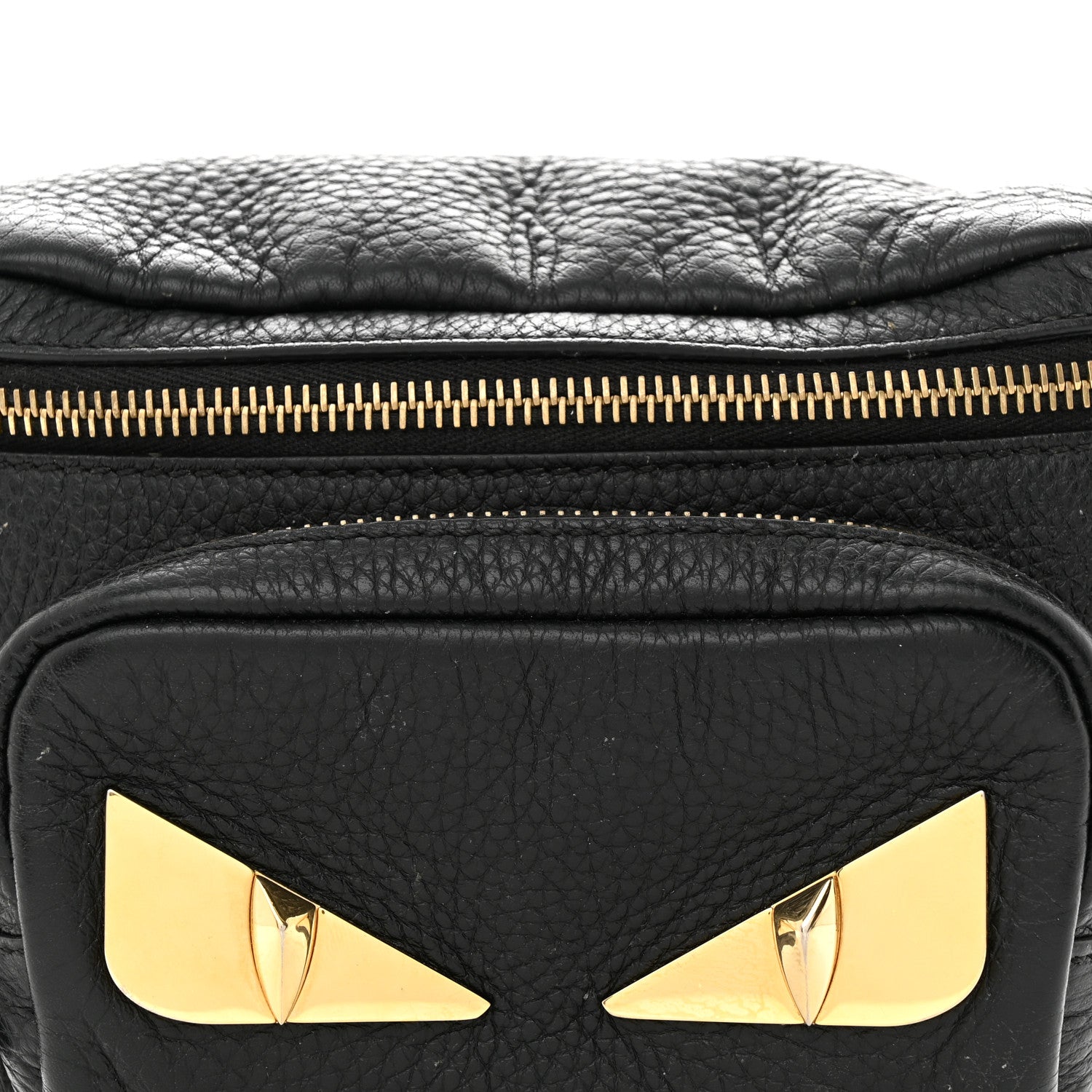 Fendi Cuoio Romano Metal Bug Eyes Pocket Belt Bag Black 8 of 14