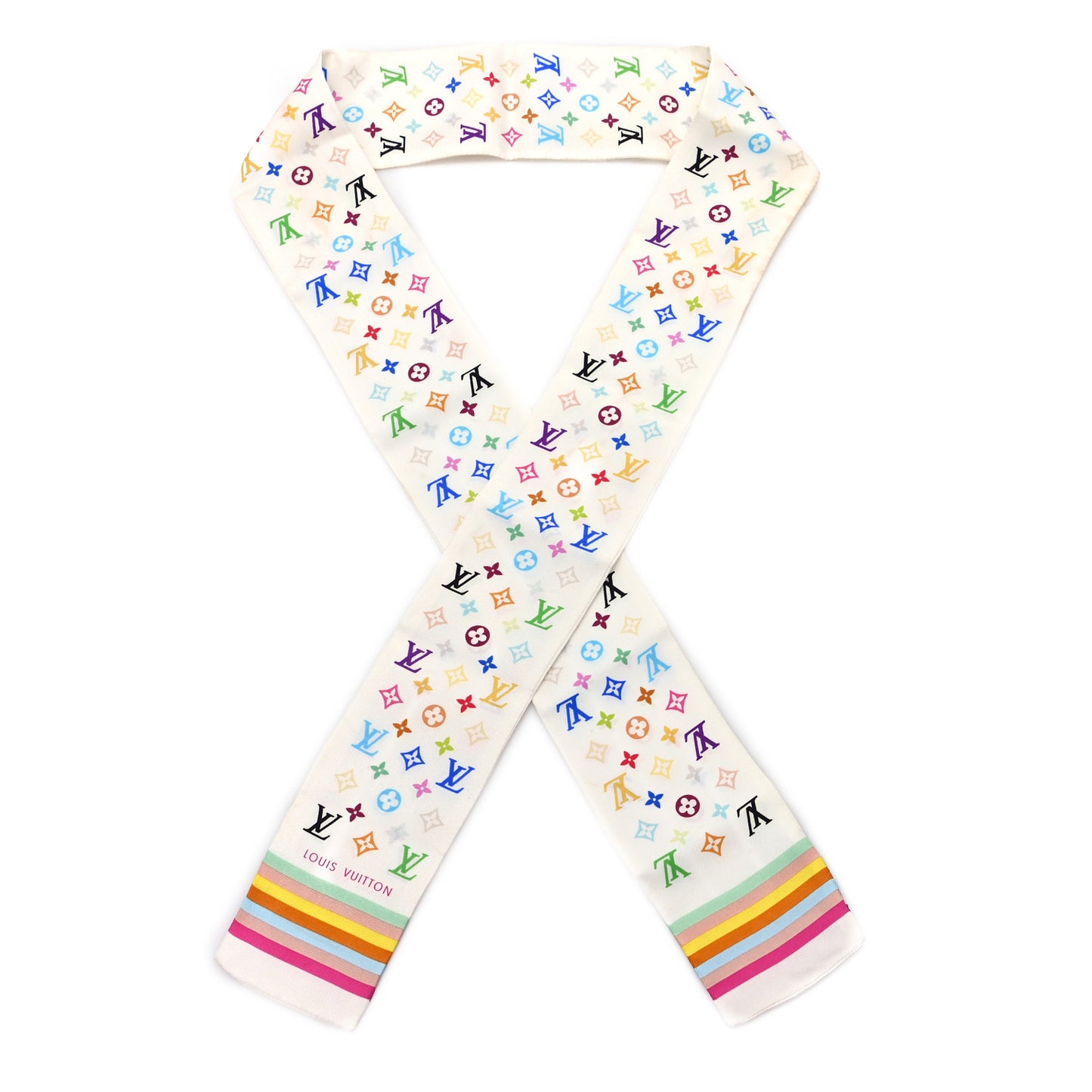 LV X TM Silk Monogram Multicolor Bandeau White