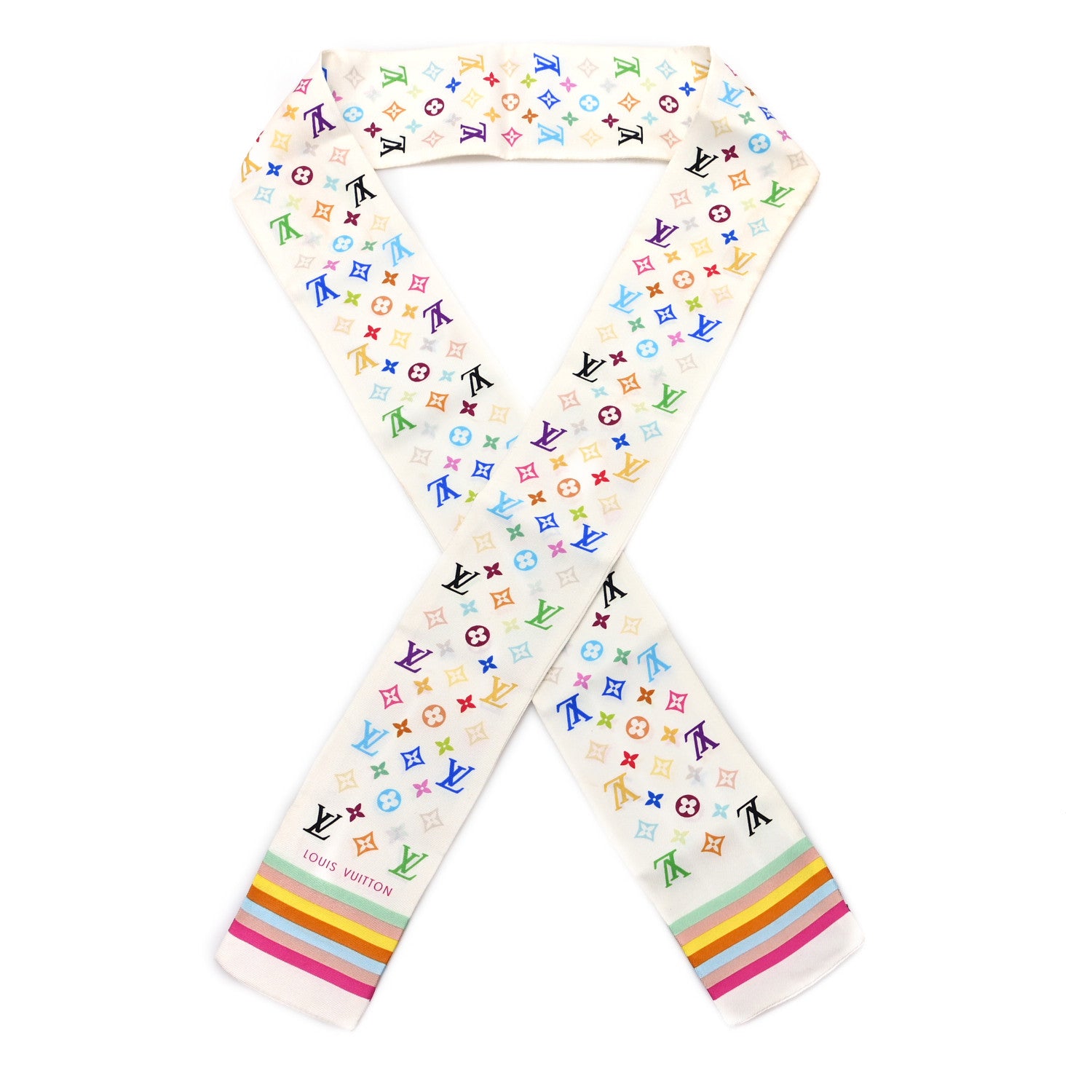 Louis Vuitton LV X TM Silk Monogram Multicolor Bandeau White 1 of 5