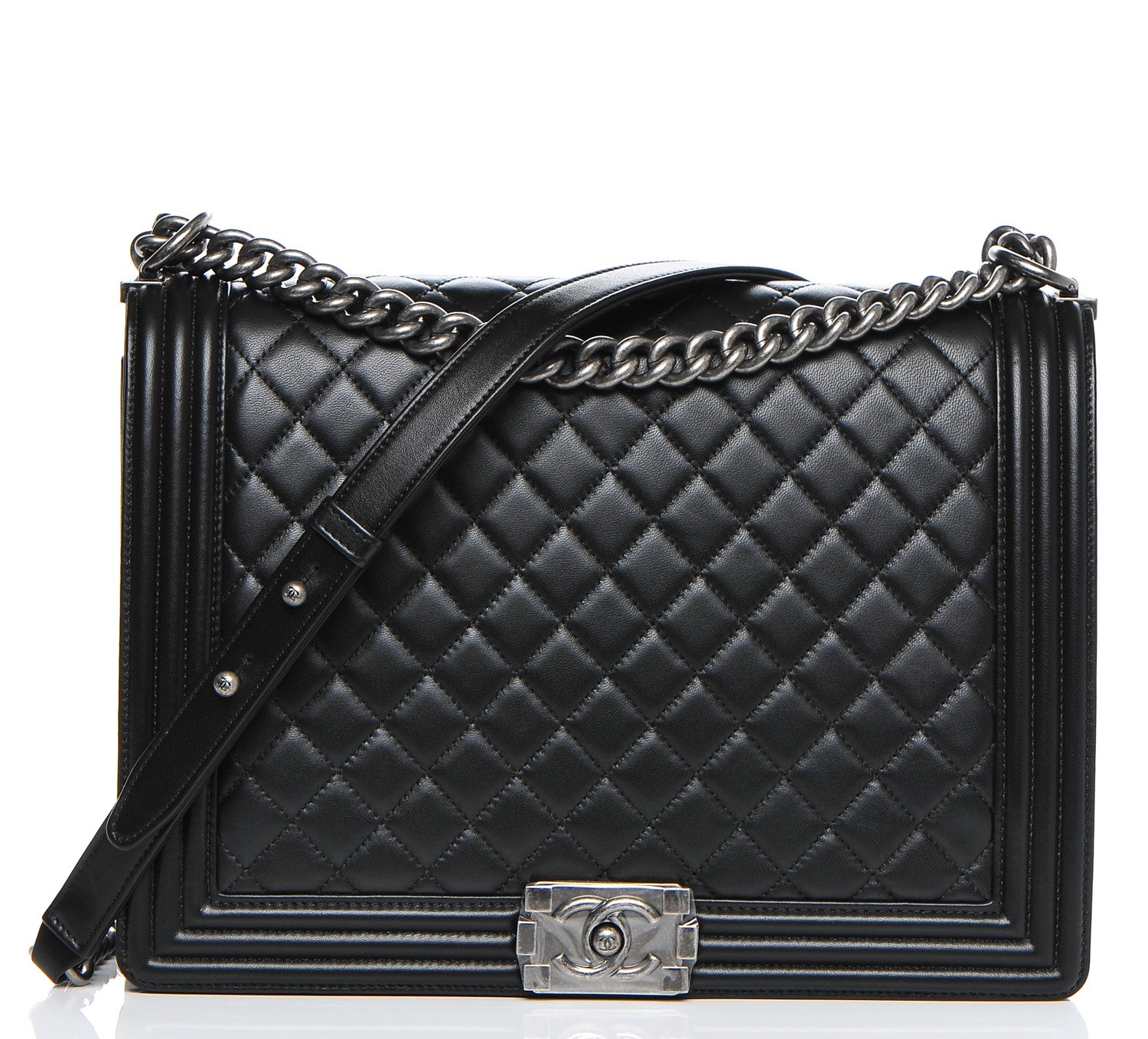 Chanel Lambskin Quilted Large Boy Flap Black 1 of 7