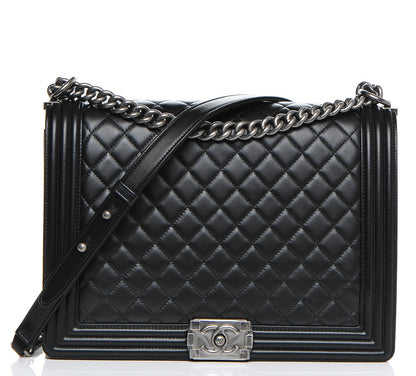 Chanel Lambskin Quilted Large Boy Flap Black 1 of 7