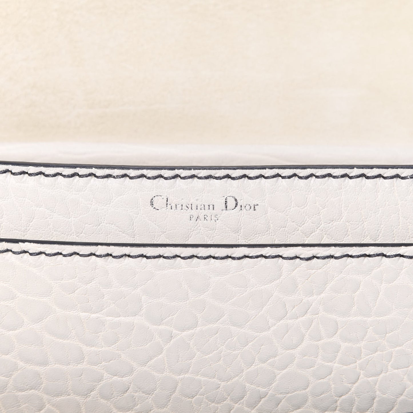 Canyon Grained Lambskin J'Adior Chain Flap Bag Off White