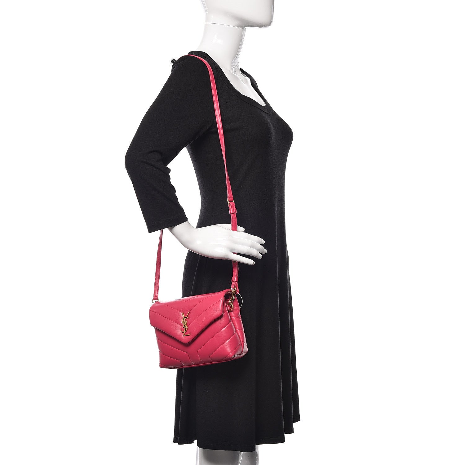Saint Laurent Calfskin Y Quilted Monogram Toy Loulou Crossbody Bag Freesia 2 of 10