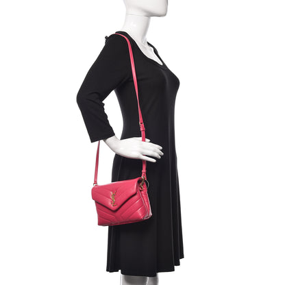 Saint Laurent Calfskin Y Quilted Monogram Toy Loulou Crossbody Bag Freesia 2 of 10