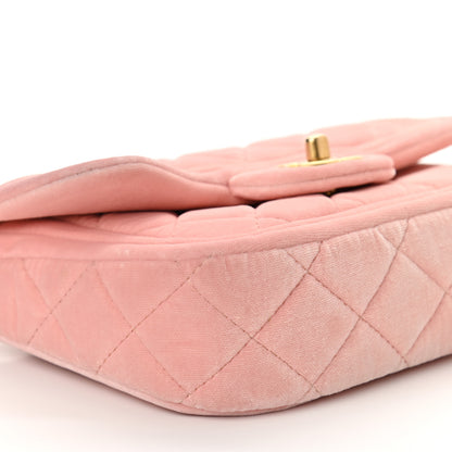 Chanel Velvet Quilted Mini Flap Pink 9 of 10