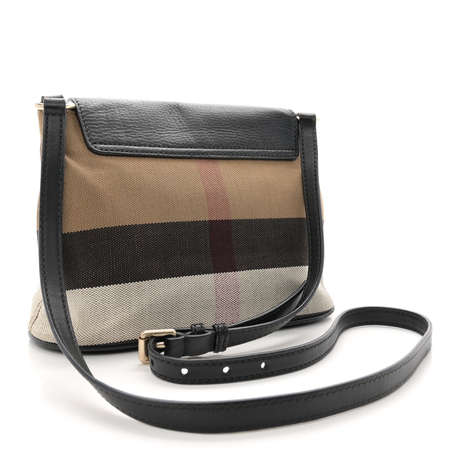 Burberry Mega Check Grainy Calfskin Small Gowan Messenger Bag Black 3 of 11