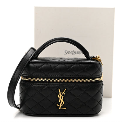 Saint Laurent Lambskin Quilted Micro Gaby Vanity Case Black 13 of 13