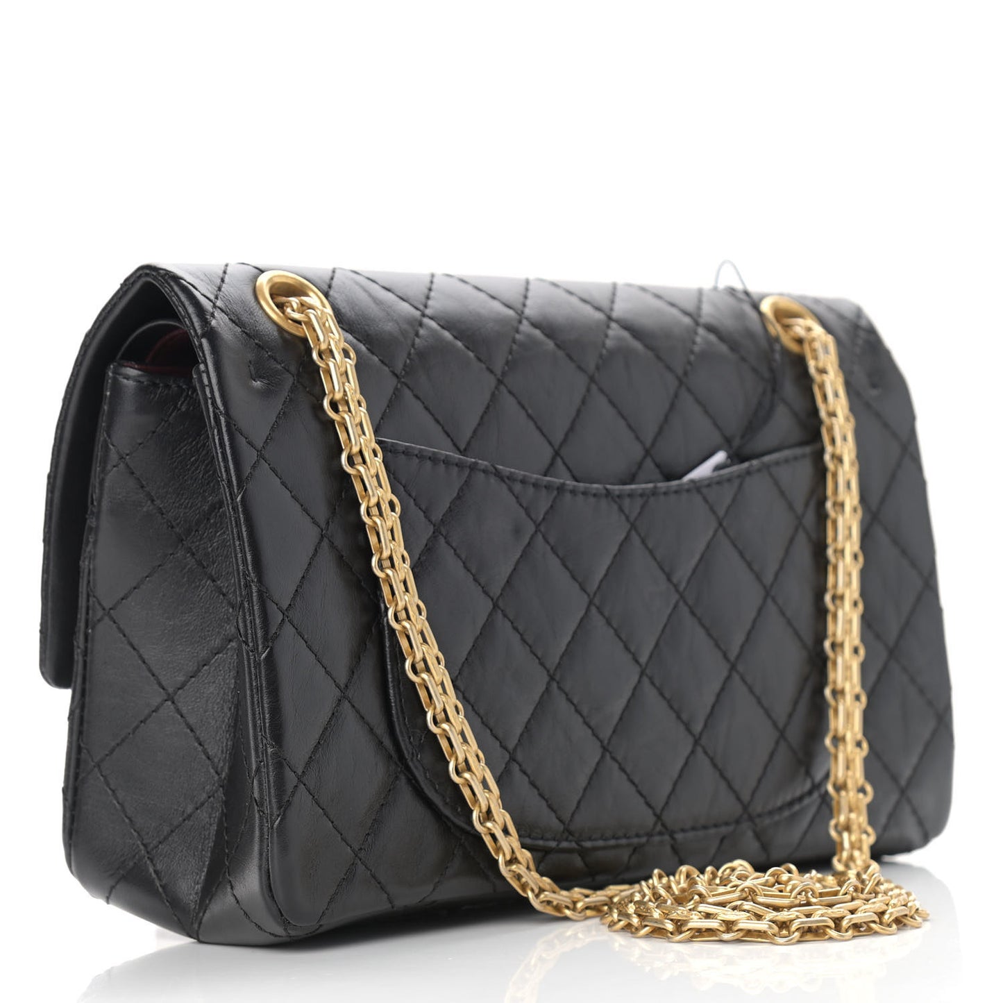 Aged Calfskin Quilted 2.55 Reissue 225 Flap Black