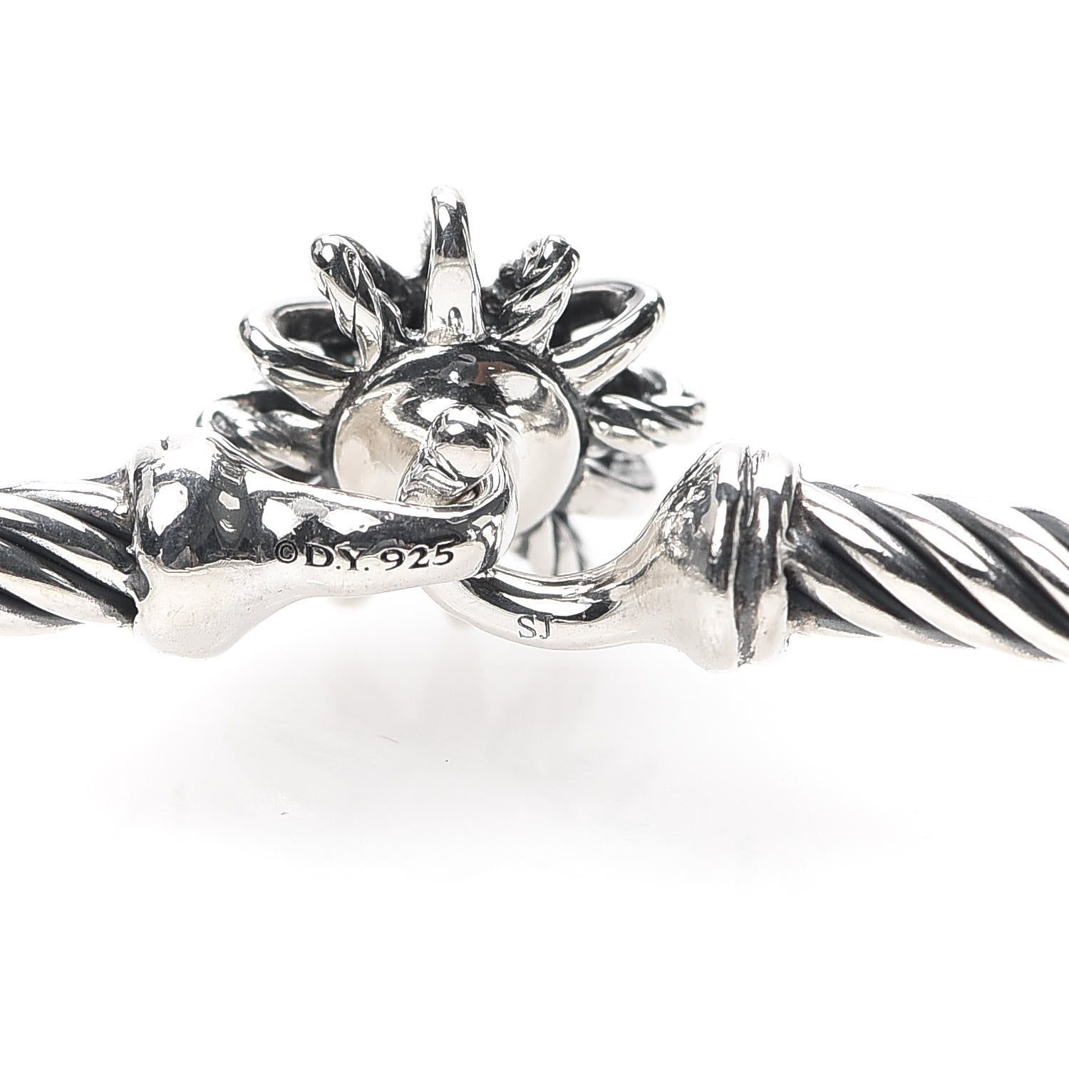 David Yurman Sterling Silver Diamond Starburst Bracelet 4 of 4