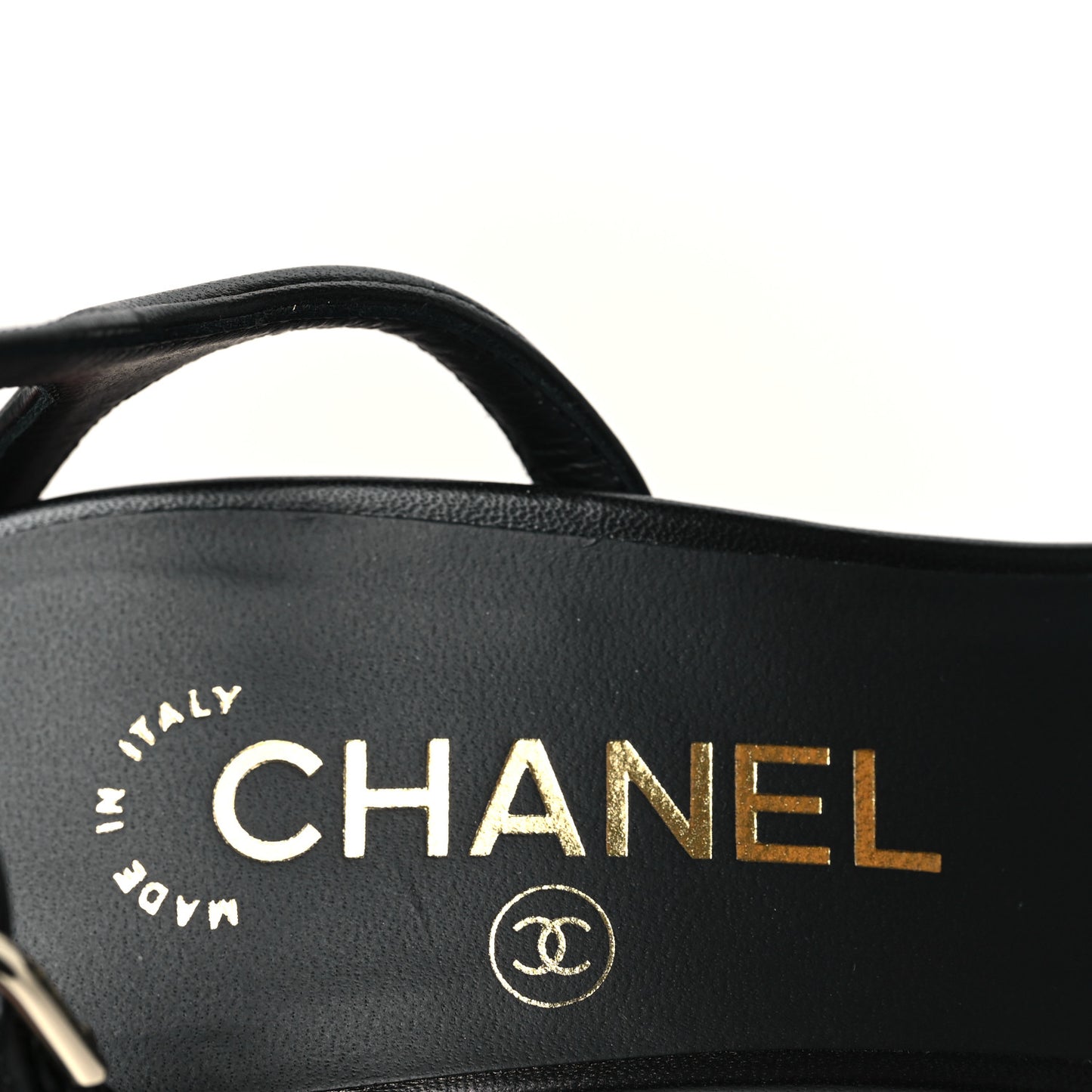 Lambskin Logo Platform Sandals 37.5 Black